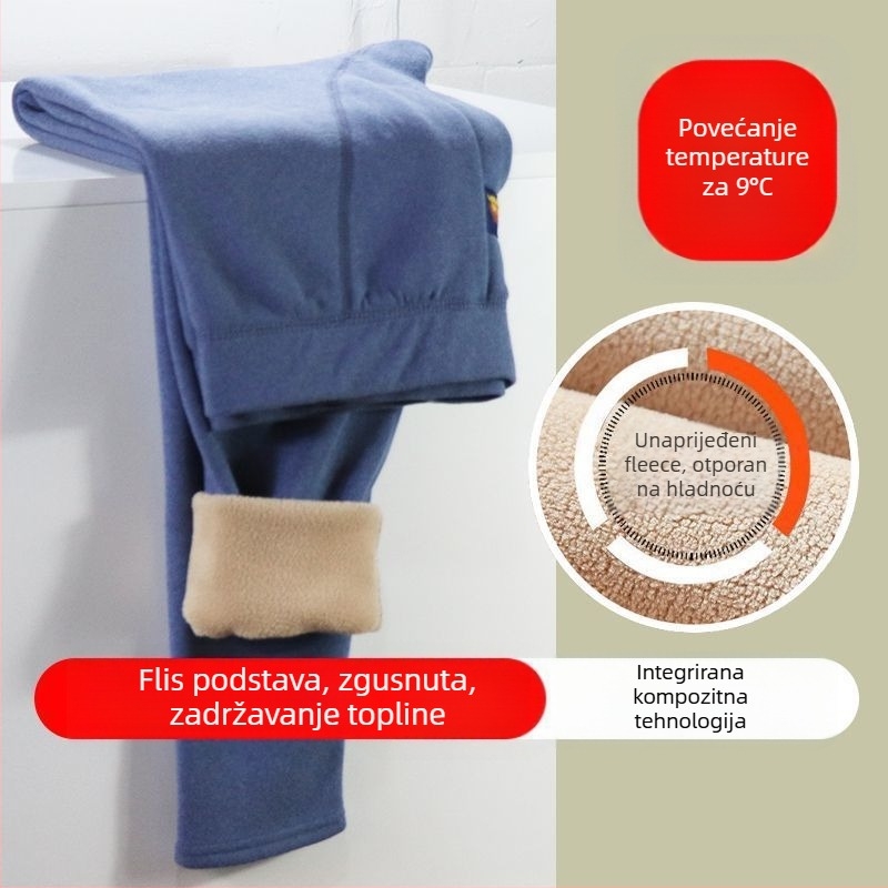 Muške termalne hlače s flisom - dvostruki sloj, ekstra debeli 501–600 g/m2, otporne na vjetar, prozračne, od akrilnih vlakana