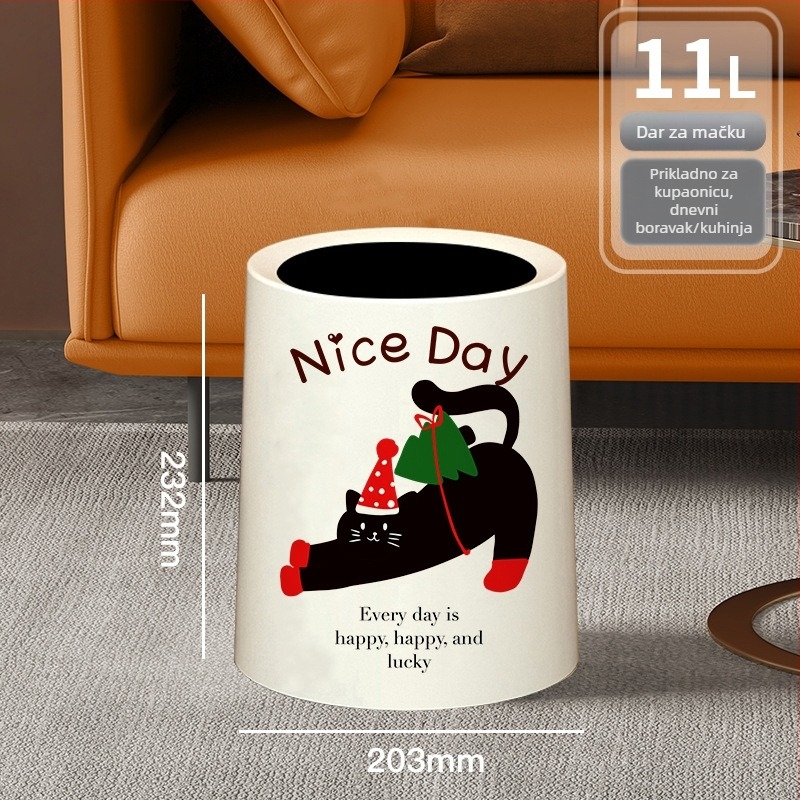 Kanta za smeće s poklopcem i kotačićima, plastična, kapacitet 10 L, kućna upotreba