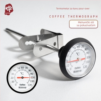 Klip-on termometar za kavu za pour-over – plastično kućište, sonda, moderan stil