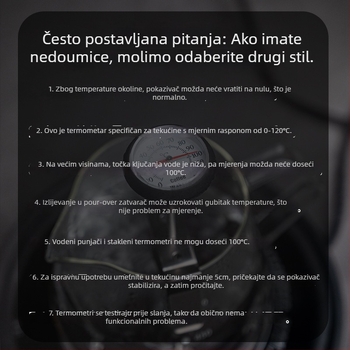 Klip-on termometar za kavu za pour-over – plastično kućište, sonda, moderan stil