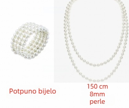 Gatsby stil ogrlice s perlama od stakla, lančani dizajn, glazirani završetak, Hepburn stil, književni retro