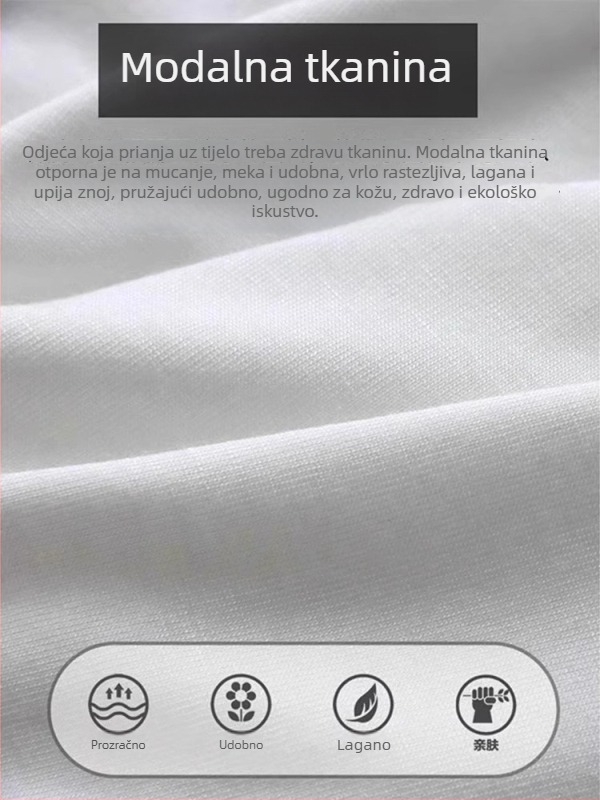 Plus veličine ženski T-shirt od modalnog led silka, kratki rukavi, opušten kroj, srednja duljina, set s Shark hlačama