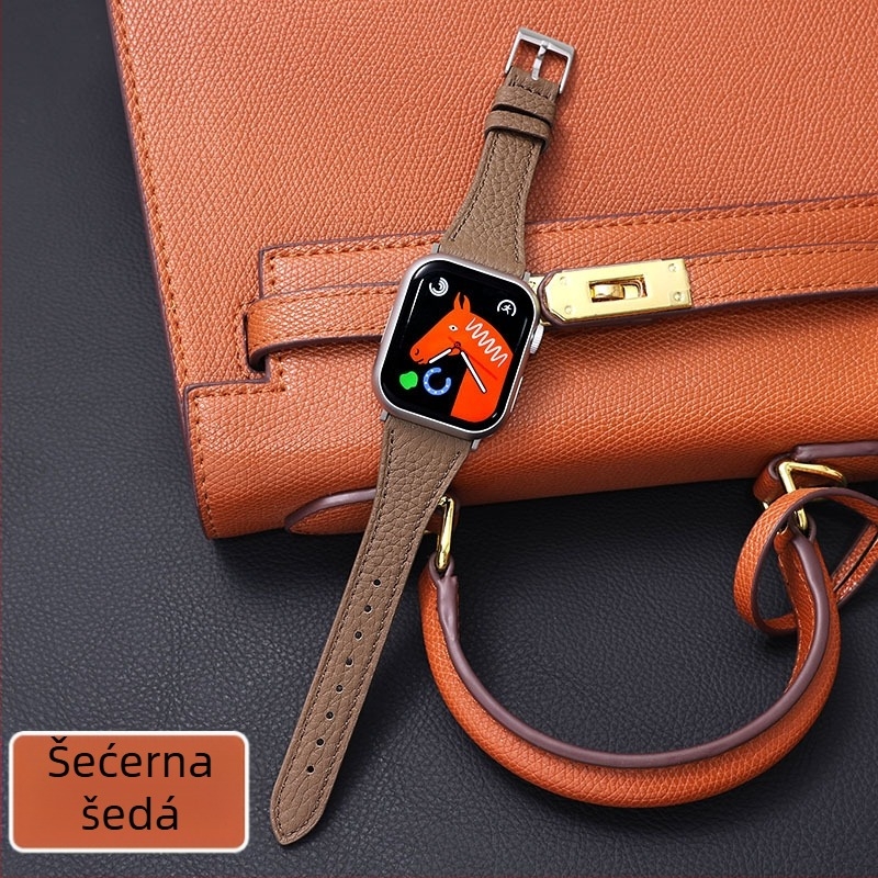 Remen za sat Huawei Fit1/2/3 i Watch4/Pro — prirodna koža, lychee zrno uzorak, Lomos, jesen 2025