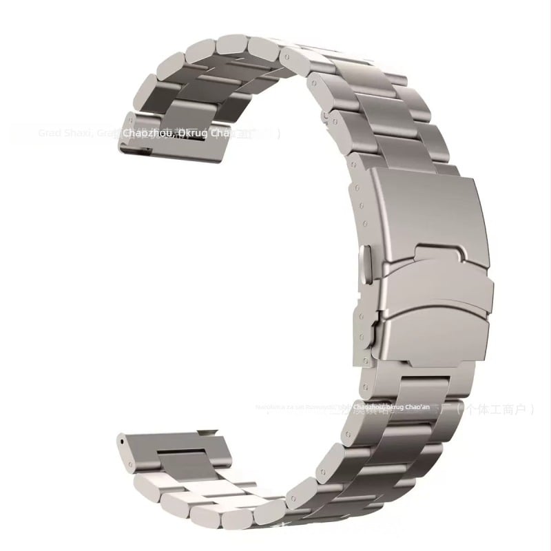 Remen za sat od nehrđajućeg čelika za muškarce, univerzalna kompatibilnost Huawei/Samsung, sigurnosna kopča s tri kuglice, Turtle Back Buckle