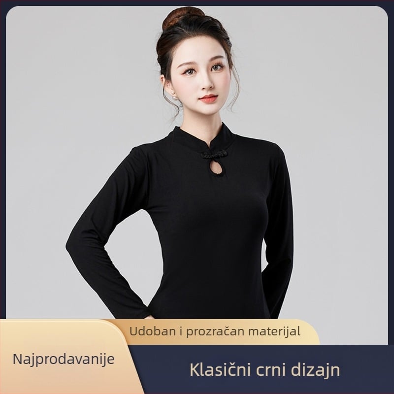 Gornji dio za kvadratni ples – modalna tkanina, 95% modal, ženski scenski kostim za ples, za sve sezone