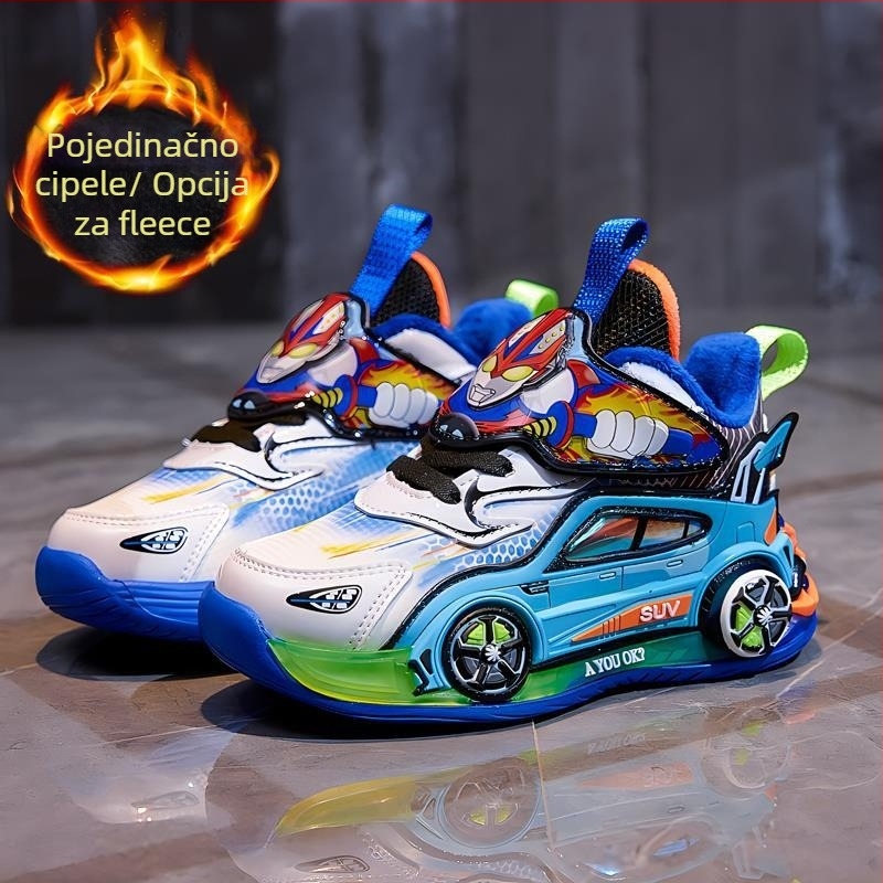 Svijetleće dječje sportske tenisice, gornji dio od sintetičke kože, EVA potplat, debela konstrukcija, zatvaranje okretanjem gumba