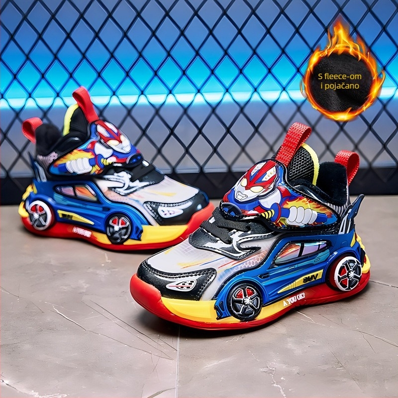 Svijetleće dječje sportske tenisice, gornji dio od sintetičke kože, EVA potplat, debela konstrukcija, zatvaranje okretanjem gumba