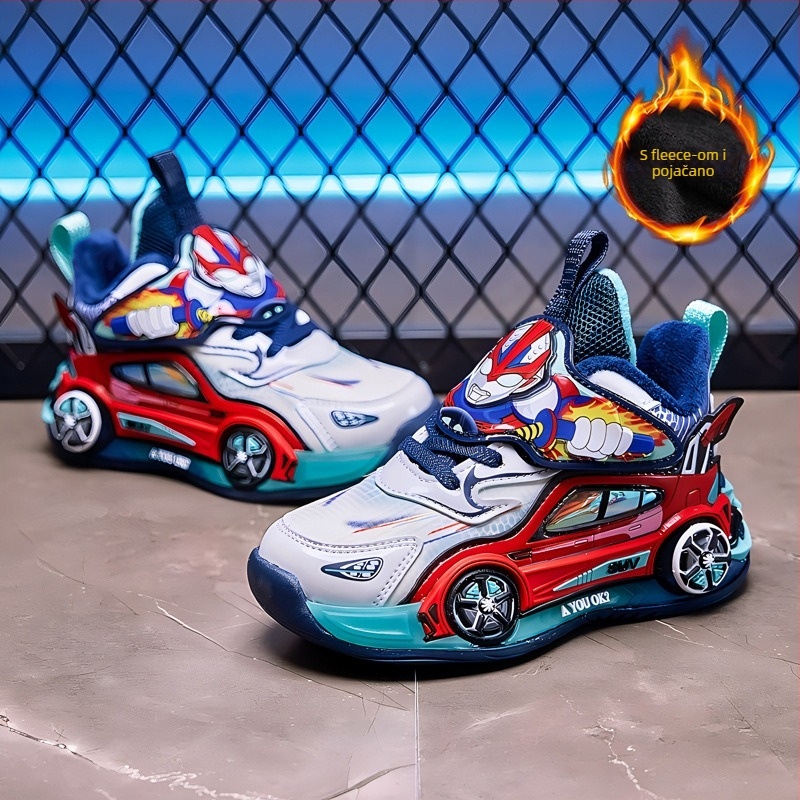 Svijetleće dječje sportske tenisice, gornji dio od sintetičke kože, EVA potplat, debela konstrukcija, zatvaranje okretanjem gumba