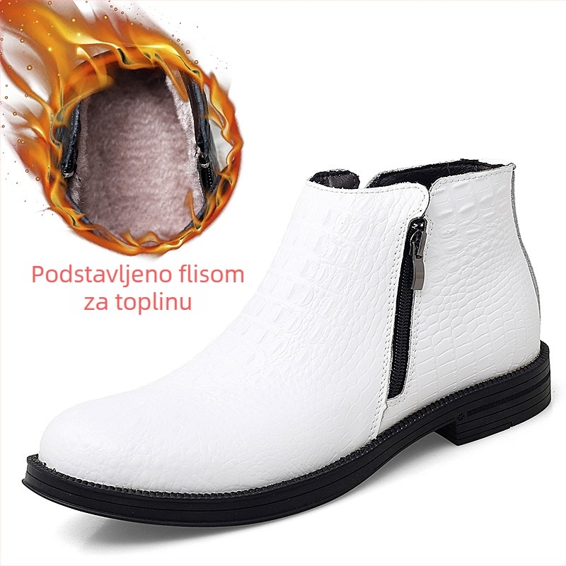 Martin čizme s gornjim dijelom od dvostruke teleće kože, gumeni đon, okrugli vrh, srednja peta 3–5 cm, bočni zatvarač