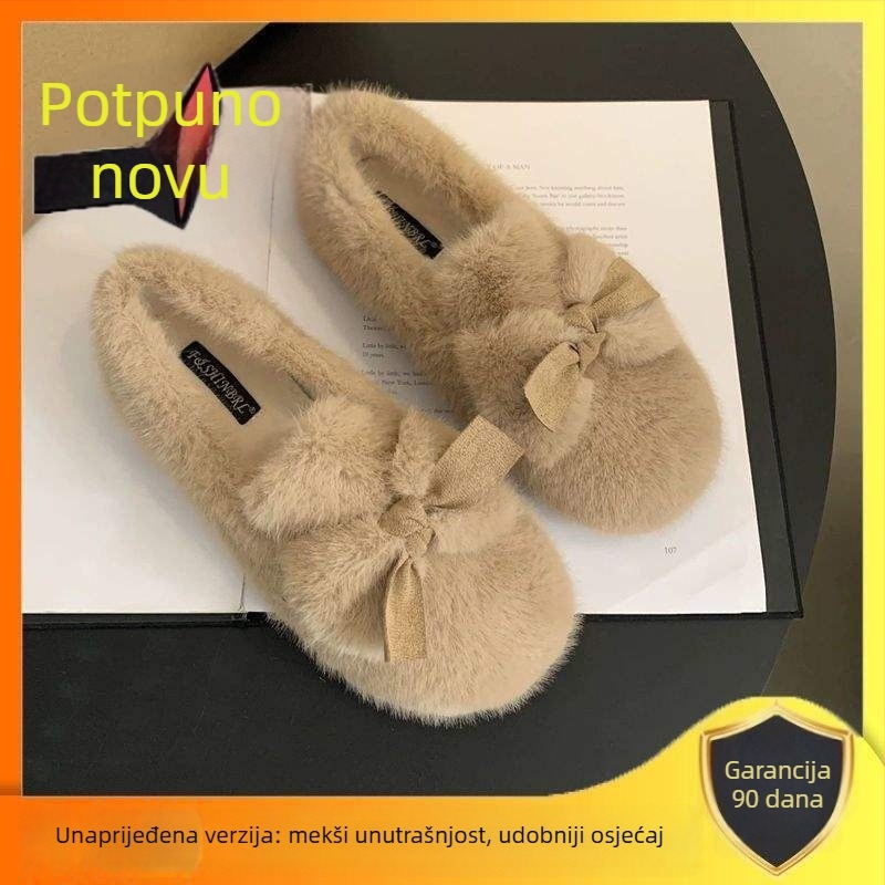 Ženske ravne cipele – gornji dio od velura, PU ulošak, gumeni potplat, bez pete (0–1 cm), Slip-on zatvaranje