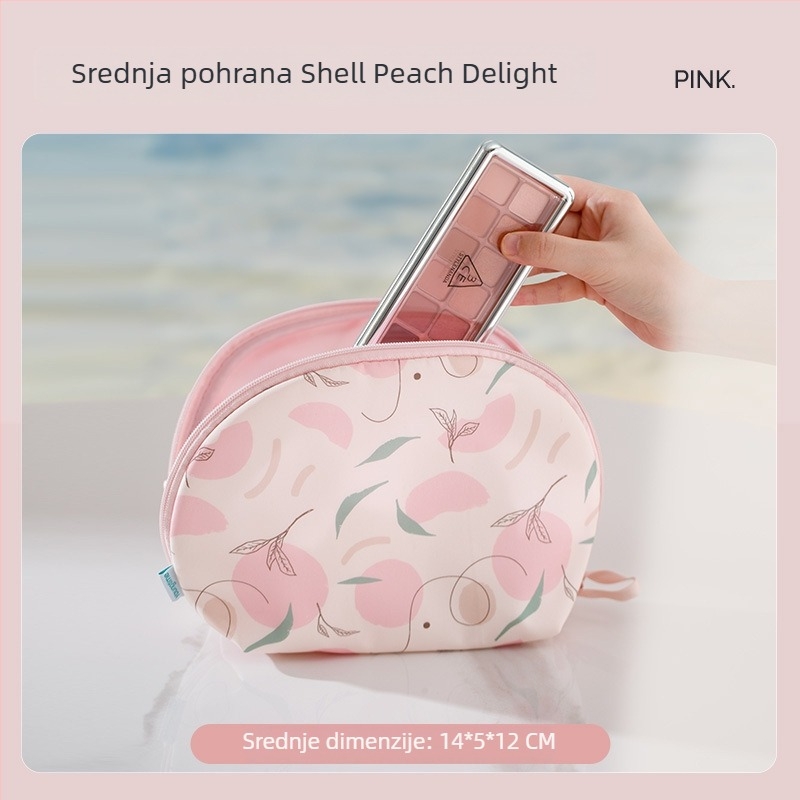 Kozmetička torbica s podjelom pretinaca — vodootporna, ultralagana, prenosna, velika kapaciteta (materijal: poliester; podstava: poliester; uzorak: otisak)