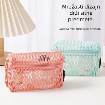 Dopamine 3D mrežasta kozmetička torbica za žene, prenosni putni organizator kozmetike, prozirna skladišna torbica