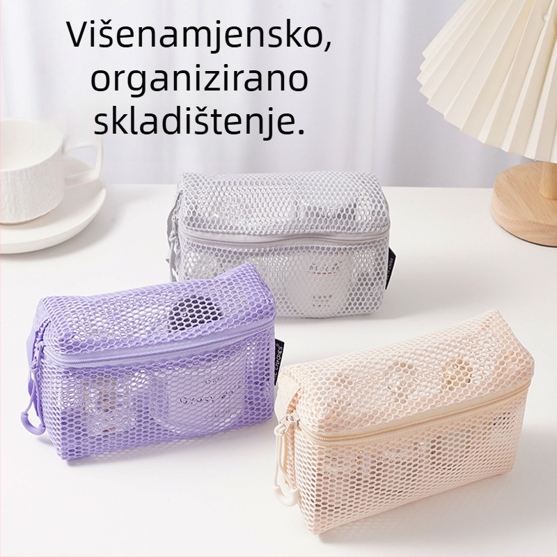 Dopamine 3D mrežasta kozmetička torbica za žene, prenosni putni organizator kozmetike, prozirna skladišna torbica