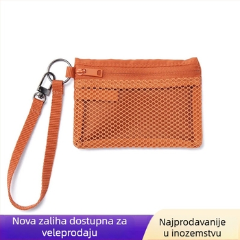 Novi organizator od poliester vlakana u japanskom stilu, dvostruka mrežasta pretinica, držač kartica i kozmetička torbica