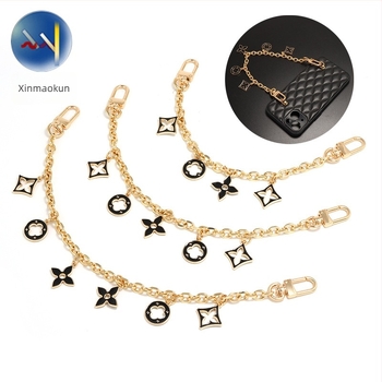 Remen za torbu/rameni remen s ukrasom od četiri lista, produženi dekorativni lanac za crossbody, cinkova zlitina, proširenje, gradski minimalistički stil, geometrijski uzorak