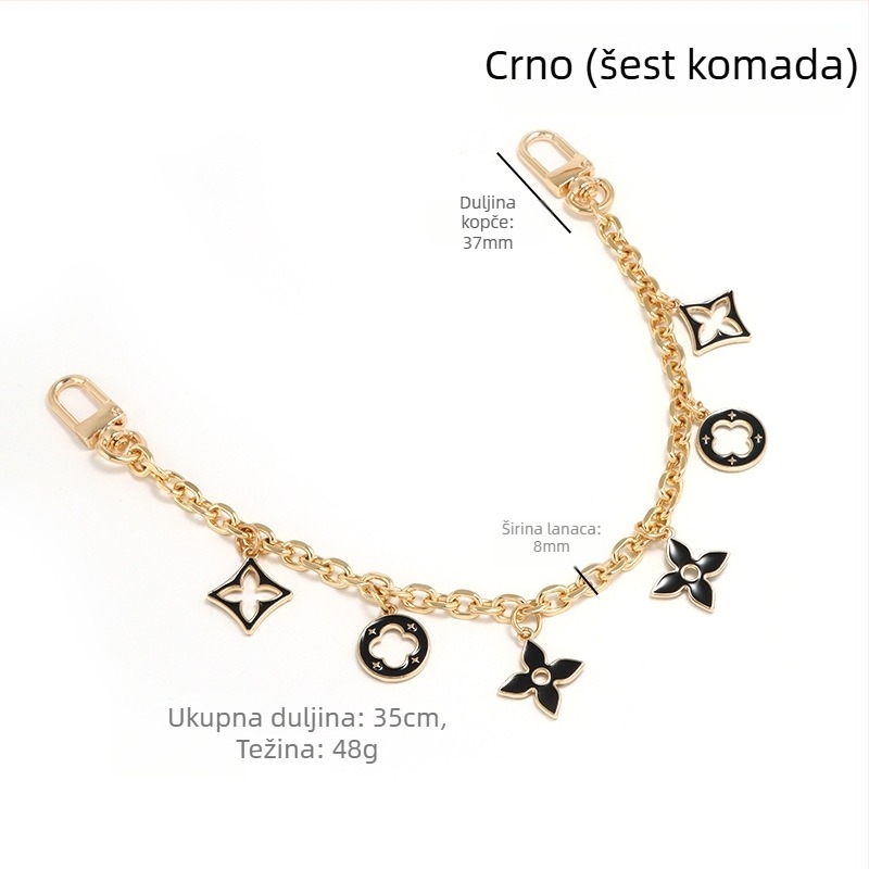 Remen za torbu/rameni remen s ukrasom od četiri lista, produženi dekorativni lanac za crossbody, cinkova zlitina, proširenje, gradski minimalistički stil, geometrijski uzorak