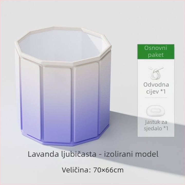 Sklopiva kadа za kupanje od vodonepropusnog platna, za kućnu upotrebu, ojačana konstrukcija, bez montaže, za odrasle