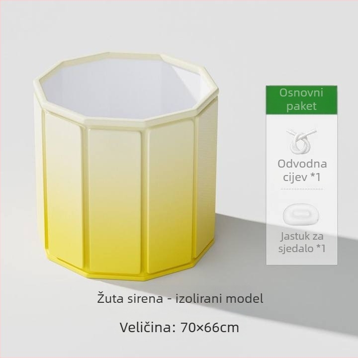 Sklopiva kadа za kupanje od vodonepropusnog platna, za kućnu upotrebu, ojačana konstrukcija, bez montaže, za odrasle
