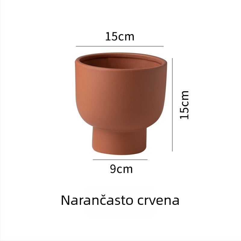 Keramički cvjetnjak na stol ili pod – Nordic Morandi stil, pogodan za ured i kućnu dekoraciju
