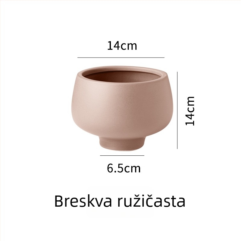 Keramički cvjetnjak na stol ili pod – Nordic Morandi stil, pogodan za ured i kućnu dekoraciju