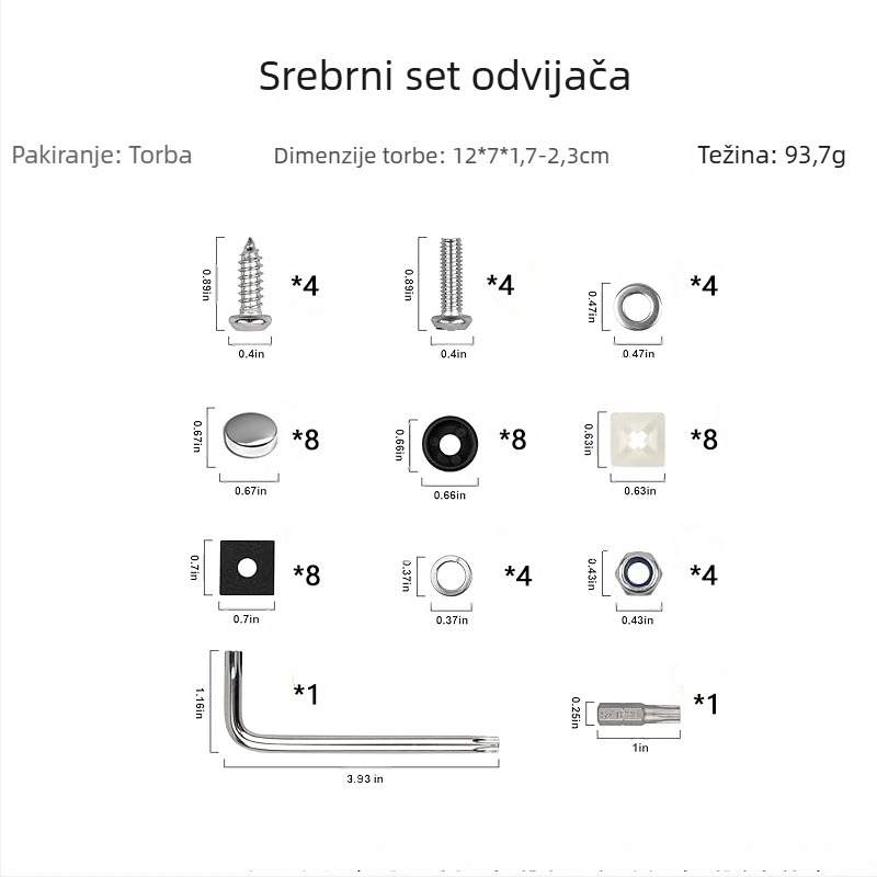 US-standard komplet vijaka za registarsku pločicu, Ruby Darth, nehrđajući čelik, protiv krađe, protiv korozije