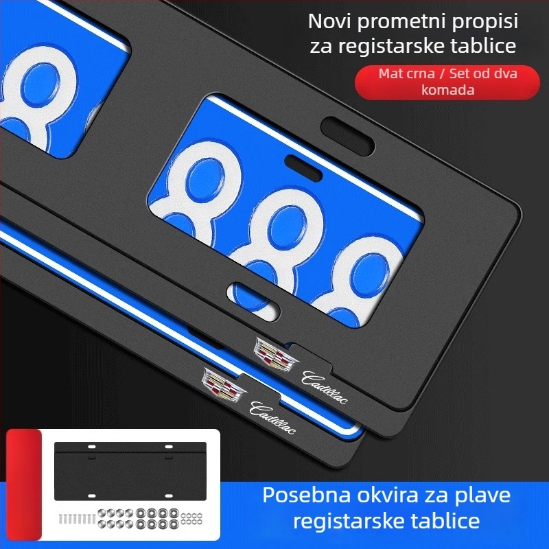 Cadillac okvir za registarsku pločicu, aluminijska legura, model 3608, dio broj 26, kompatibilan s XT4 XT5 XT6 CT4 CT5