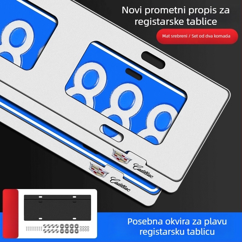 Cadillac okvir za registarsku pločicu, aluminijska legura, model 3608, dio broj 26, kompatibilan s XT4 XT5 XT6 CT4 CT5