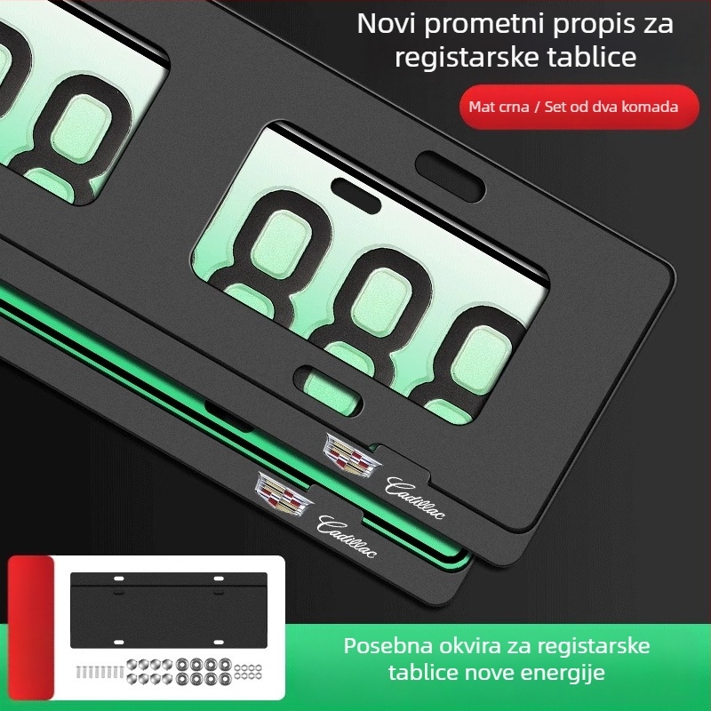 Cadillac okvir za registarsku pločicu, aluminijska legura, model 3608, dio broj 26, kompatibilan s XT4 XT5 XT6 CT4 CT5