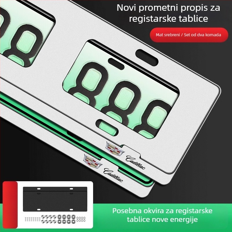 Cadillac okvir za registarsku pločicu, aluminijska legura, model 3608, dio broj 26, kompatibilan s XT4 XT5 XT6 CT4 CT5