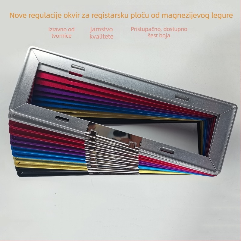 Okvir za registarsku pločicu GB-JMBK, magnezijeva legura, za nove prometne propise, učvršćivanje registarske pločice na automobil, marka Gert.