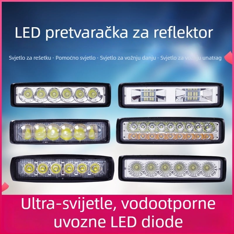Kamionski LED spot svjetlo, duga reflektirajuća čaša lampa, 48W, kompatibilan s kamionima, nerazmontirano