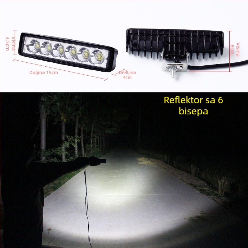 Kamionski LED spot svjetlo, duga reflektirajuća čaša lampa, 48W, kompatibilan s kamionima, nerazmontirano