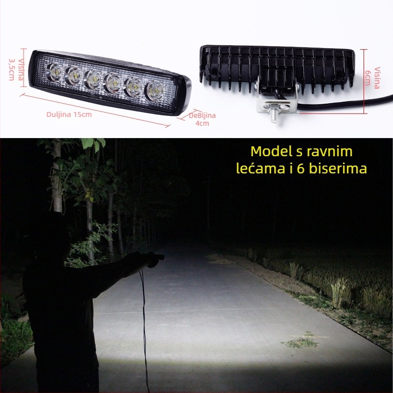 Kamionski LED spot svjetlo, duga reflektirajuća čaša lampa, 48W, kompatibilan s kamionima, nerazmontirano