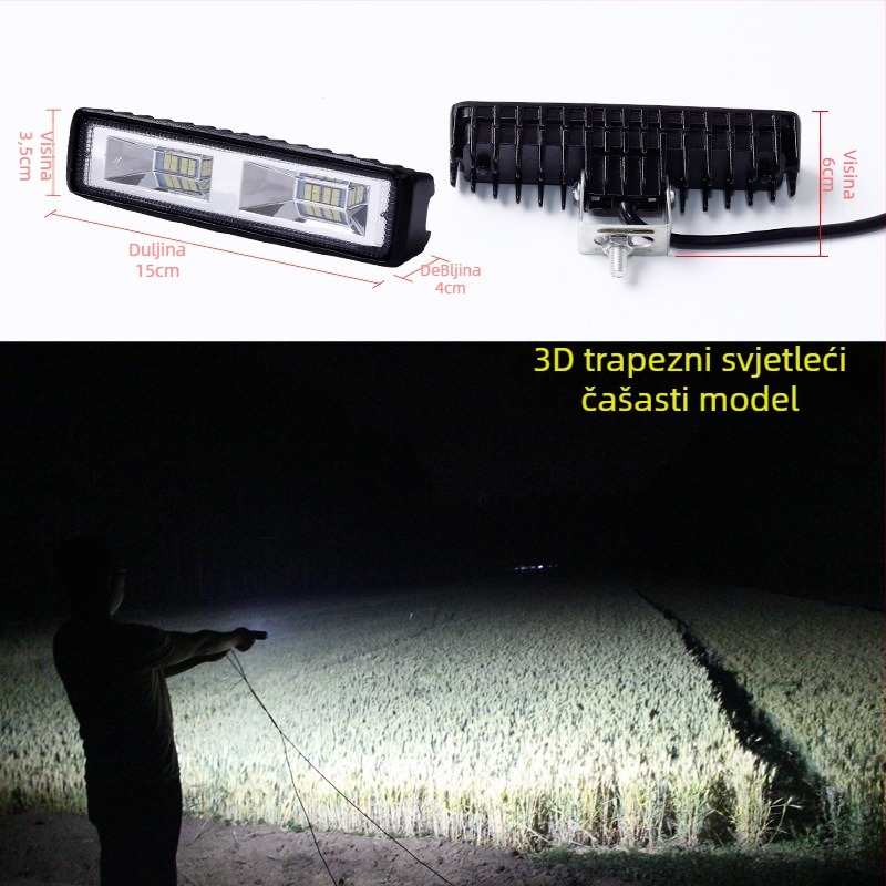 Kamionski LED spot svjetlo, duga reflektirajuća čaša lampa, 48W, kompatibilan s kamionima, nerazmontirano