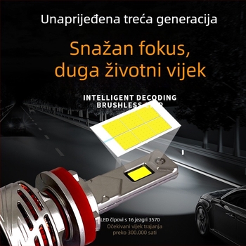 Automobilska LED prednja svjetla za H1/H3/H4/H7/H8/H9/H11/9005/9006/9012 - 65W, 12V, 5000-12000lm, IP68, 100000h
