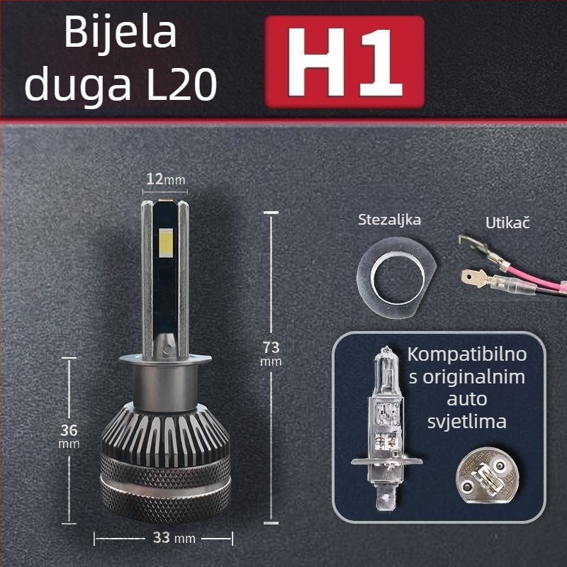 LED automobilska svjetla s laserom, ultraljepša, kompatibilna s H1/H4/H7/11/9005/12, visoki i niski snop