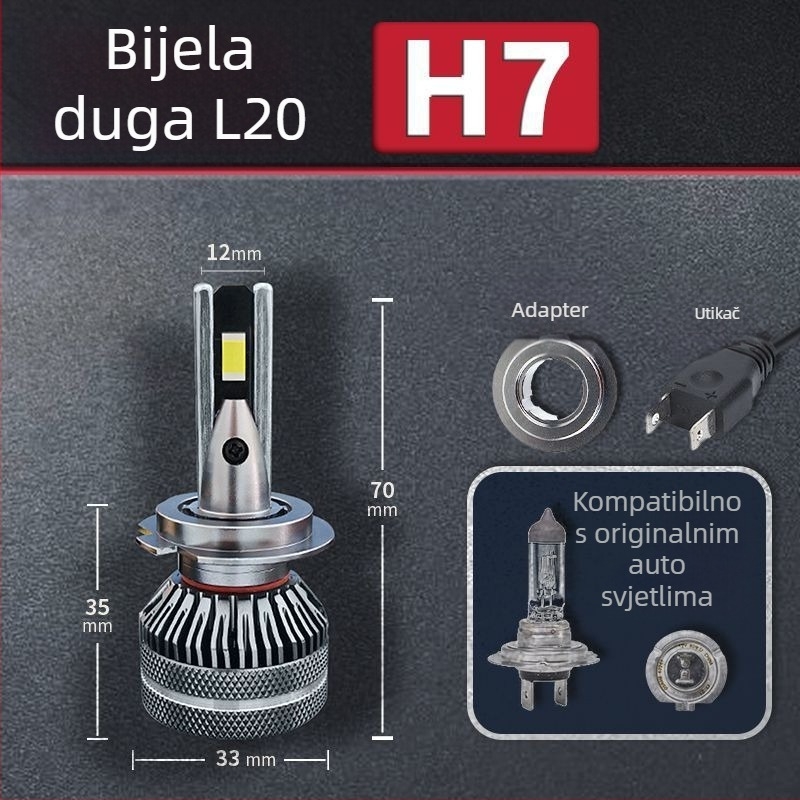LED automobilska svjetla s laserom, ultraljepša, kompatibilna s H1/H4/H7/11/9005/12, visoki i niski snop