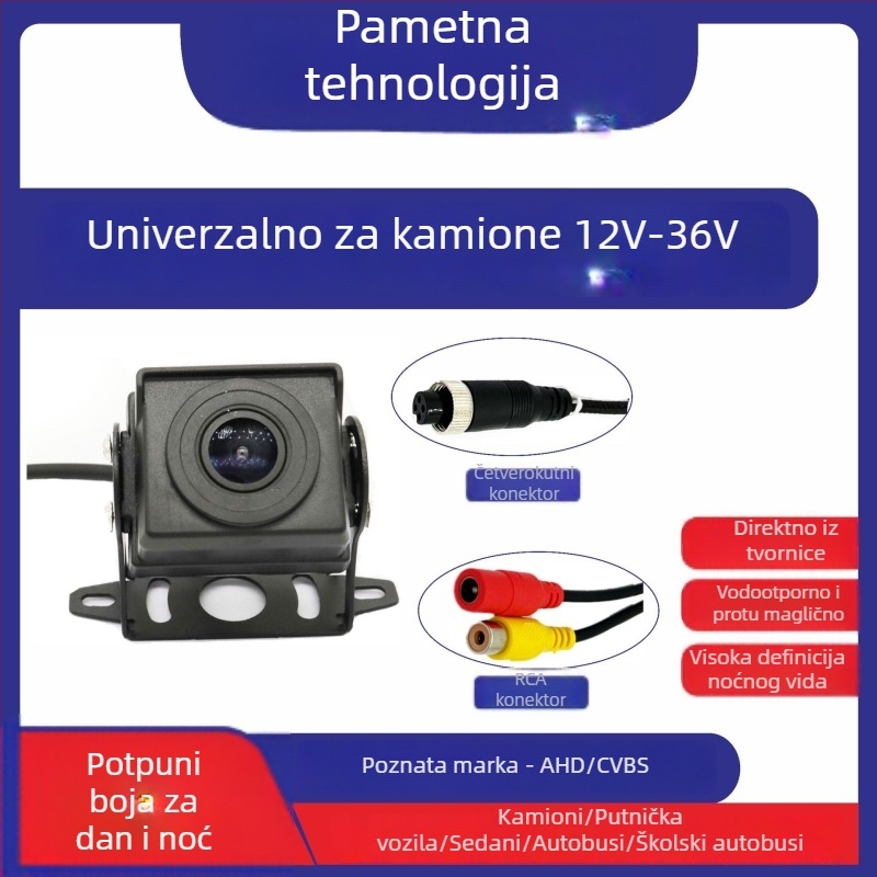 Kamera za vožnju unatrag, model Zl-01, 12–36V, 1080P/720P, AHD/CCD, vidno polje 90–120°