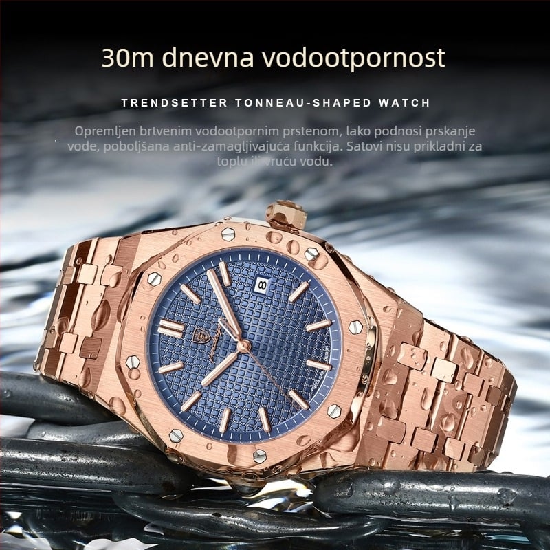 Muški sat • PE90 kvarcni mehanizam • 30 m vodootpornost • Svijetleći brojčanik • Kalendar • Remen od nehrđajućeg čelika