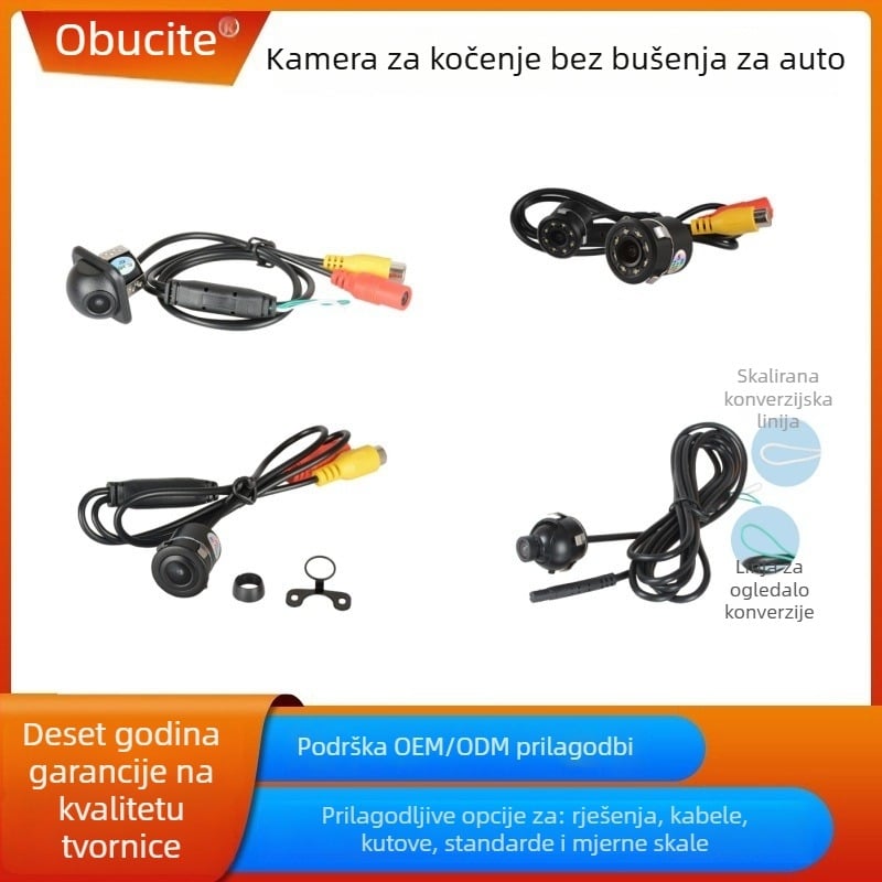 Kamera za vozilo (stražnji pogled) s 180° gledanjem, 1280x720 rezolucija, NTSC signal, napajanje 12V