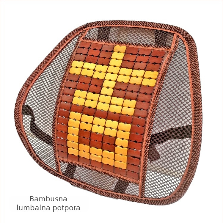 Automobilska lumbalna jastučić od drvenih perlica – Kaixiang, punjenje od drvenih perlica, uzorak kineski čvor s povoljnim znakom