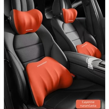 Auto jastuk za glavu i lumbalnu potporu – memorijska pjena, materijal mliječne svile, univerzalna uporaba