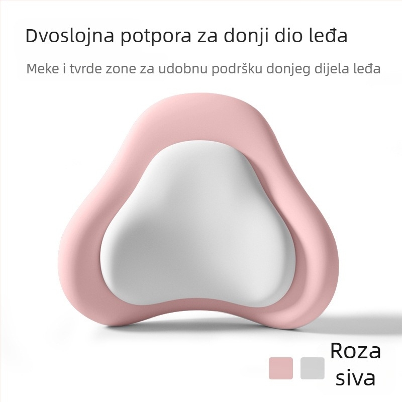 Podrška za donji dio leđa od memorijske pjene za ured, dvostruko slojevita konstrukcija, navlaka od poliestera, jastuk za leđa za duže sjedenje