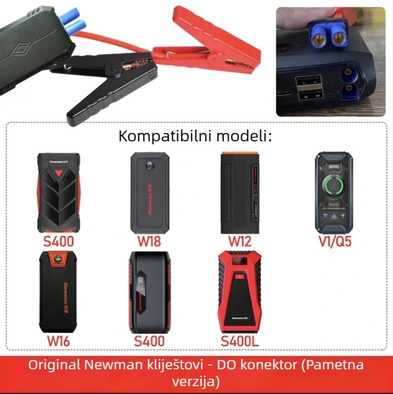 Klipovi za hitno pokretanje automobila, za pozitivan i negativan priključak baterije, plastični