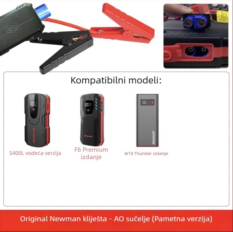 Klipovi za hitno pokretanje automobila, za pozitivan i negativan priključak baterije, plastični