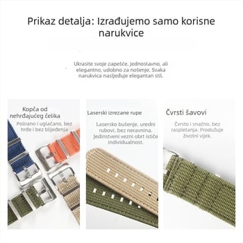 Najlonska pleteni narukvica za Samsung Watch8, jednobojna, ležerni poslovni stil