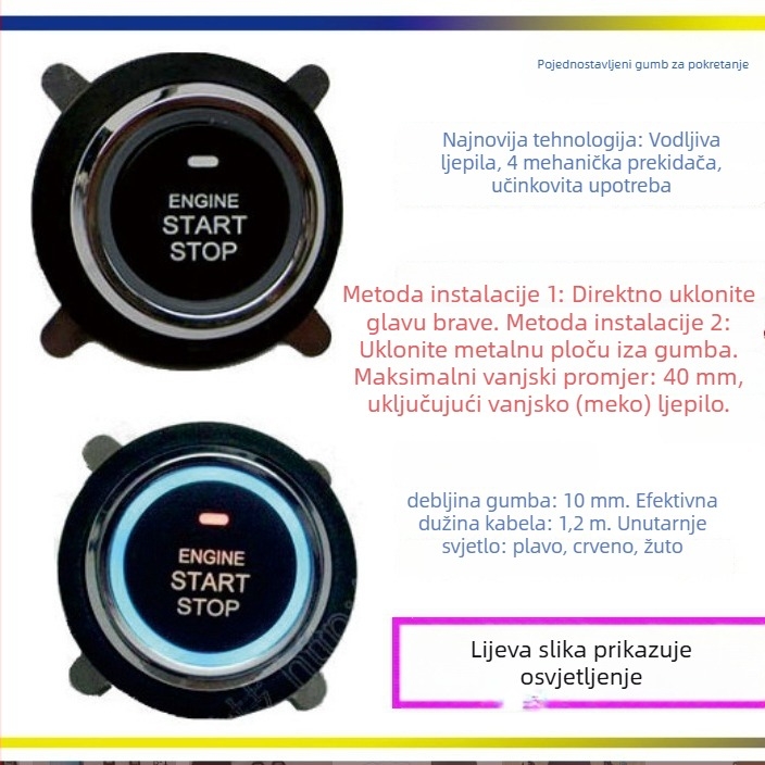 Yuguangda sustav daljinskog pokretanja automobila, 3. generacije A — pokretanje jednim gumbom, daljinsko pokretanje putem originarnog daljinskog upravljača, isključivanje napajanja, ručna kočnica (za sve modele)