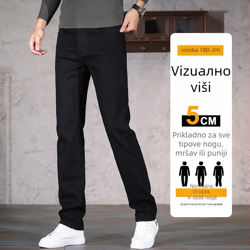 Muške traperice od denima – flis podstava, srednji struk, ravni kroj, mikroelastičnost, jesen 2025