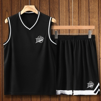 Muški bez rukava košarkaški set, ljeto 2024, brzo sušeći poliester, hlače 3/4