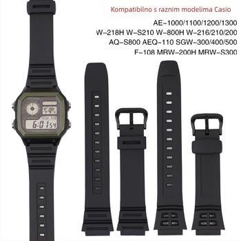Remen za sat Zhuo Ying, kompatibilan s Casio Aq-S810W, W-735H, SGW-300; TPU materijal; Proljeće 2024; Stil All-match / Fashion Commuter